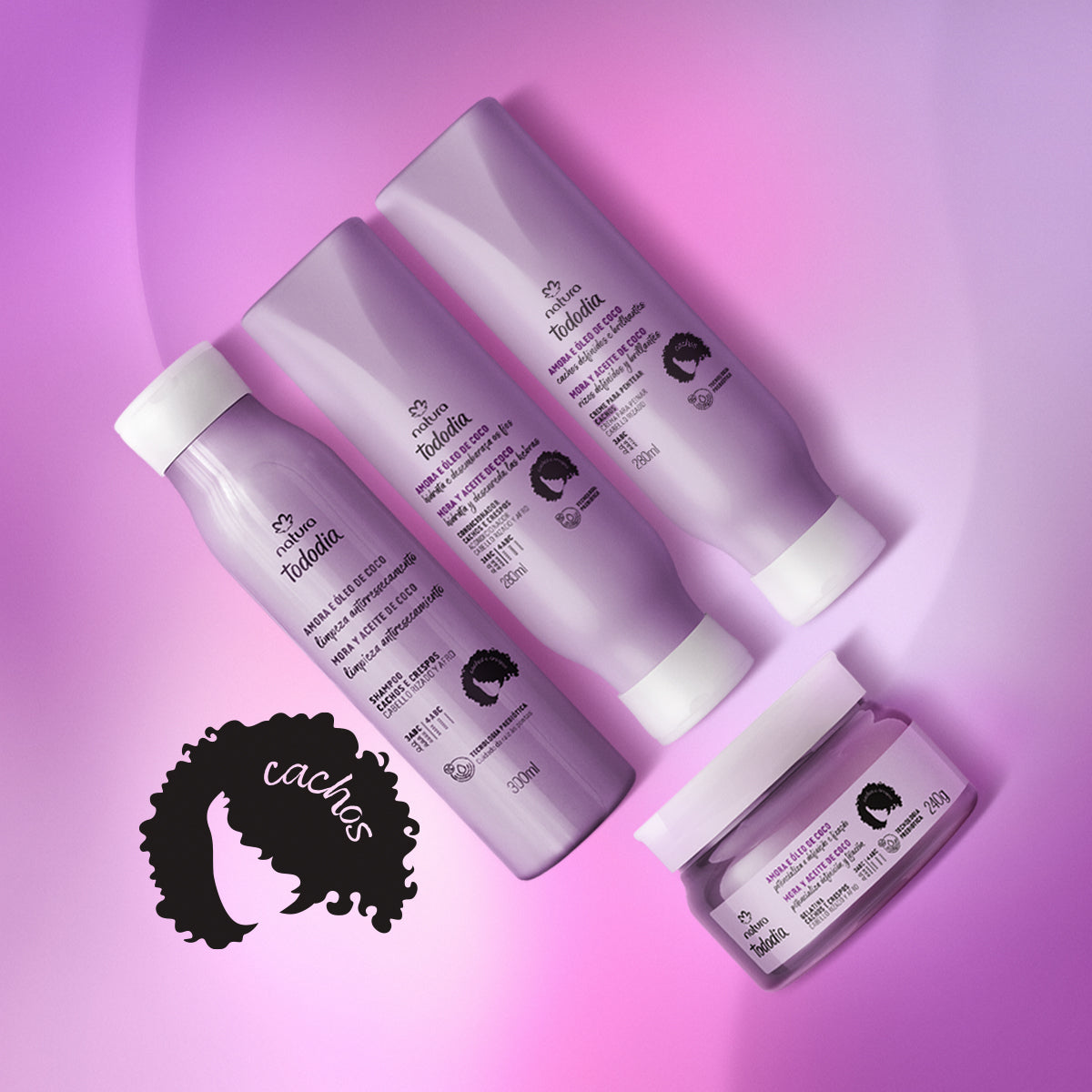 Kit Cachos Tododia Amora e Óleo de Coco (4 produtos)