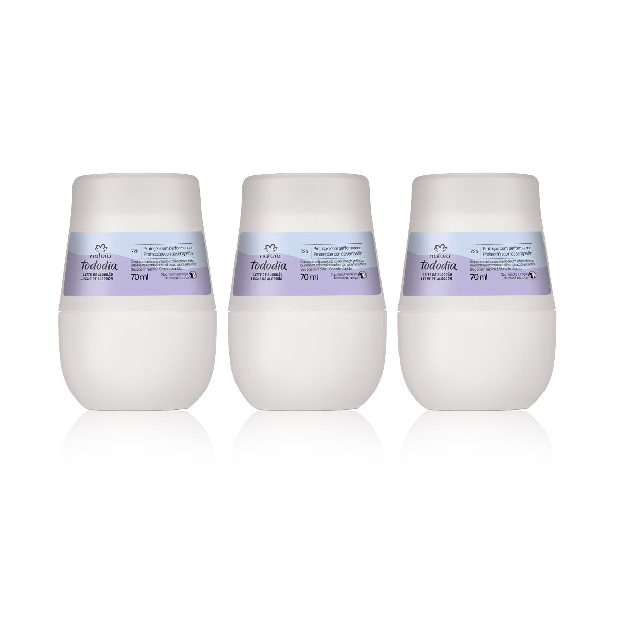 Kit Desodorante Antitranspirante Roll-on Algodão (3 unidades)